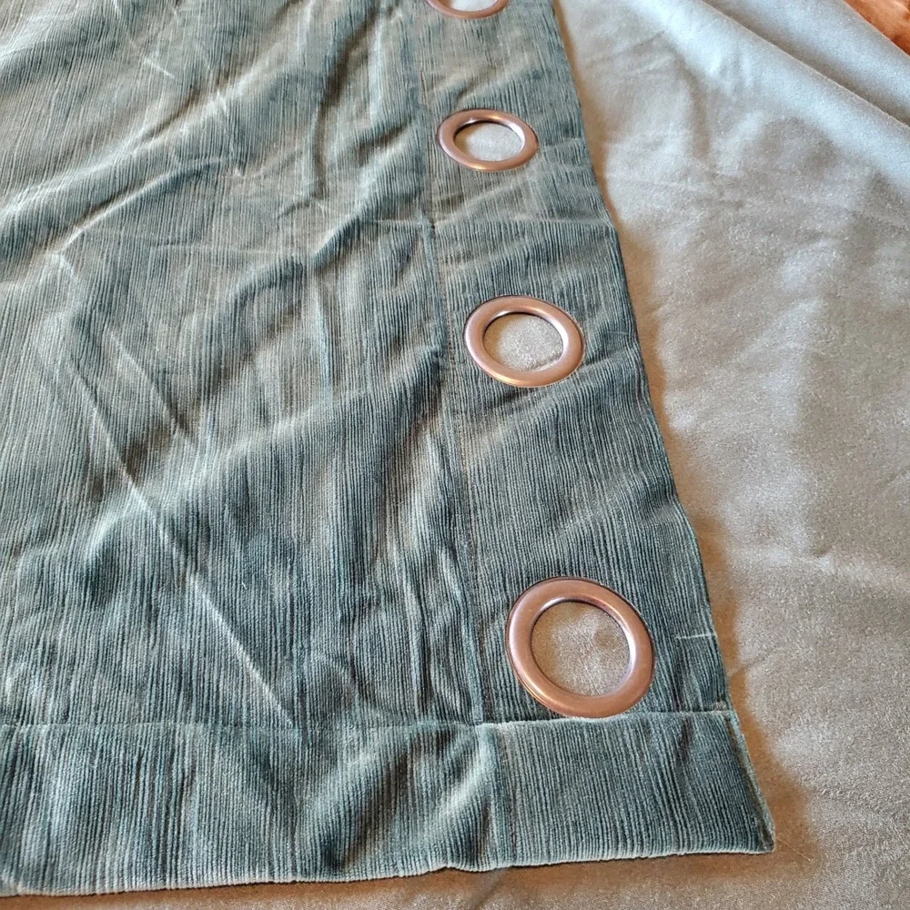 Dark Teal Green Velvet Curtain Panels 2 Piece Set with Tiebacks 96x112 Grommet
